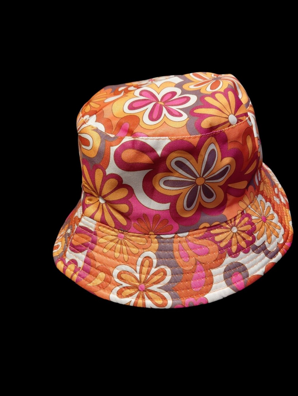 Floral Reversible Bucket Hat in Vibrant Colors Unisex Sz. 22"-23" - Picture 4 of 6